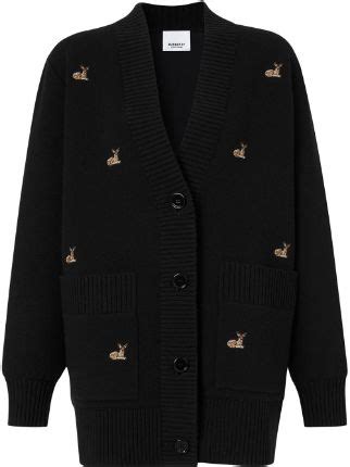 Burberry Oversized Deer Motif Cardigan 